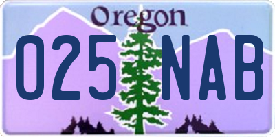 OR license plate 025NAB