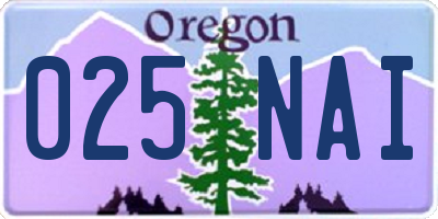 OR license plate 025NAI