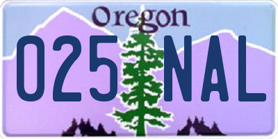 OR license plate 025NAL