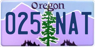 OR license plate 025NAT