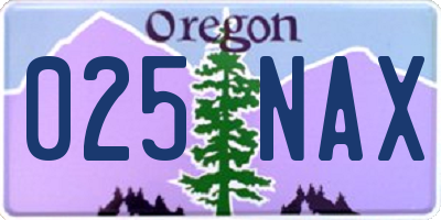 OR license plate 025NAX