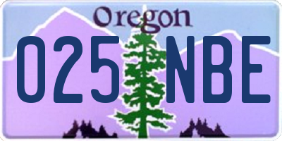 OR license plate 025NBE