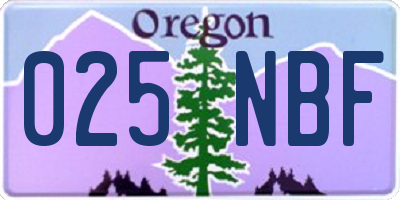 OR license plate 025NBF