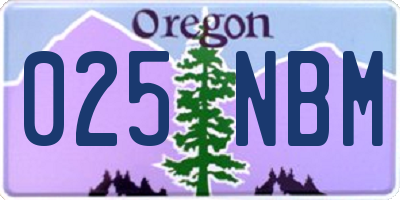 OR license plate 025NBM