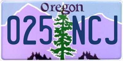OR license plate 025NCJ