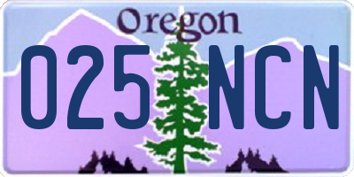 OR license plate 025NCN