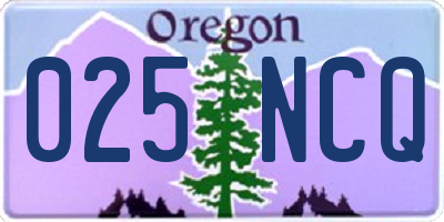 OR license plate 025NCQ