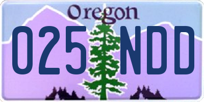 OR license plate 025NDD