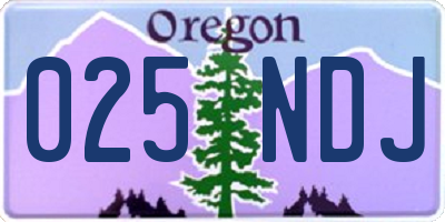 OR license plate 025NDJ