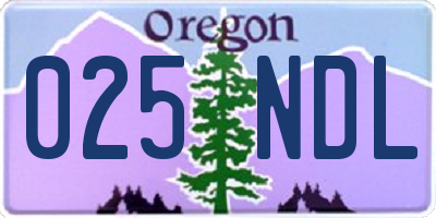 OR license plate 025NDL