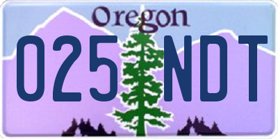 OR license plate 025NDT