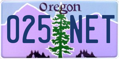OR license plate 025NET