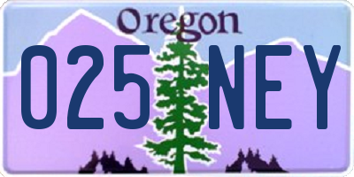 OR license plate 025NEY