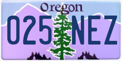 OR license plate 025NEZ