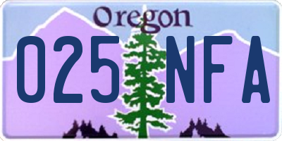 OR license plate 025NFA