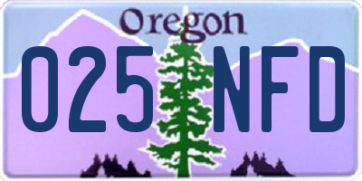 OR license plate 025NFD