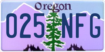 OR license plate 025NFG