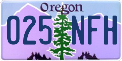 OR license plate 025NFH