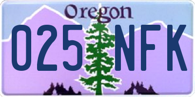 OR license plate 025NFK