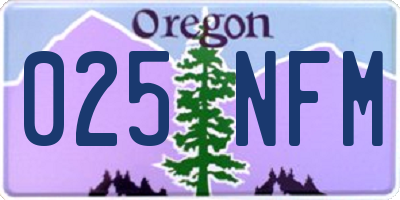 OR license plate 025NFM