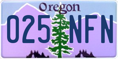 OR license plate 025NFN