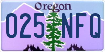 OR license plate 025NFQ
