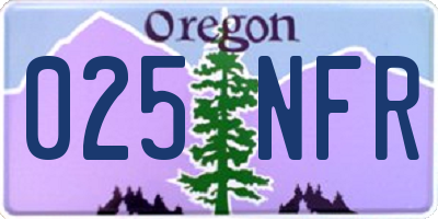 OR license plate 025NFR