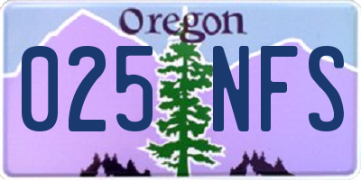 OR license plate 025NFS