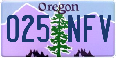 OR license plate 025NFV