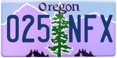 OR license plate 025NFX