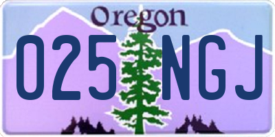 OR license plate 025NGJ