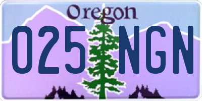 OR license plate 025NGN