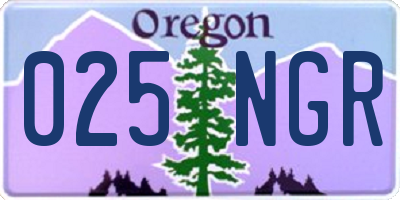 OR license plate 025NGR