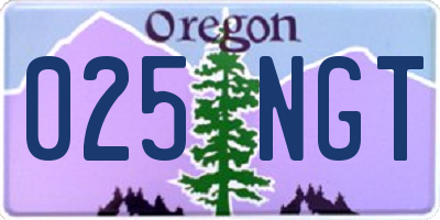 OR license plate 025NGT