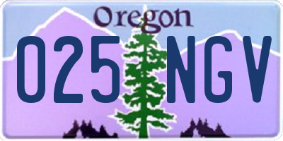 OR license plate 025NGV