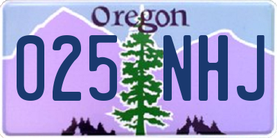 OR license plate 025NHJ