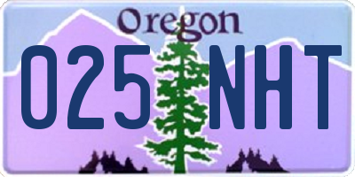 OR license plate 025NHT