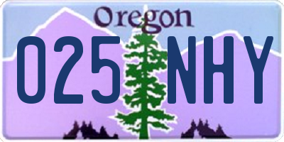 OR license plate 025NHY