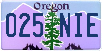 OR license plate 025NIE