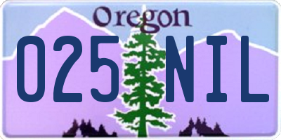 OR license plate 025NIL