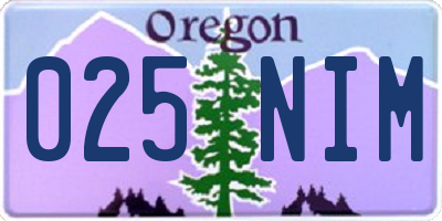 OR license plate 025NIM