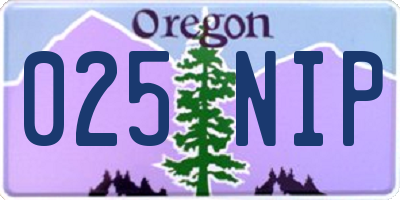 OR license plate 025NIP