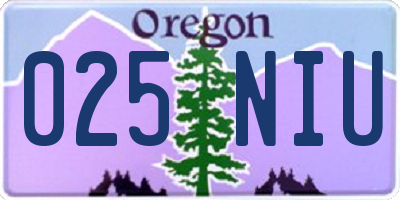 OR license plate 025NIU