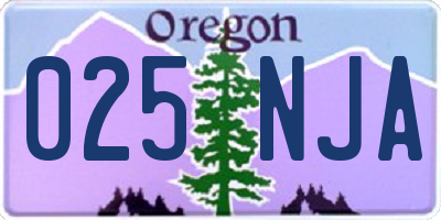 OR license plate 025NJA