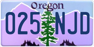 OR license plate 025NJD