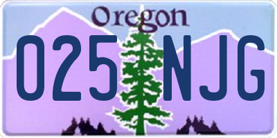 OR license plate 025NJG