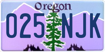OR license plate 025NJK