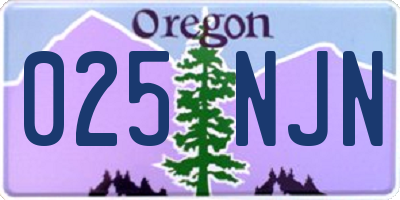 OR license plate 025NJN
