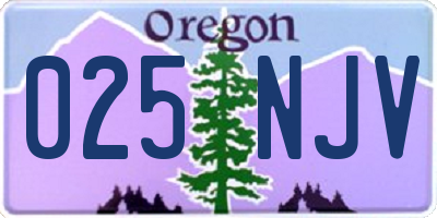OR license plate 025NJV