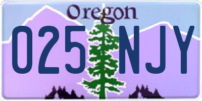 OR license plate 025NJY
